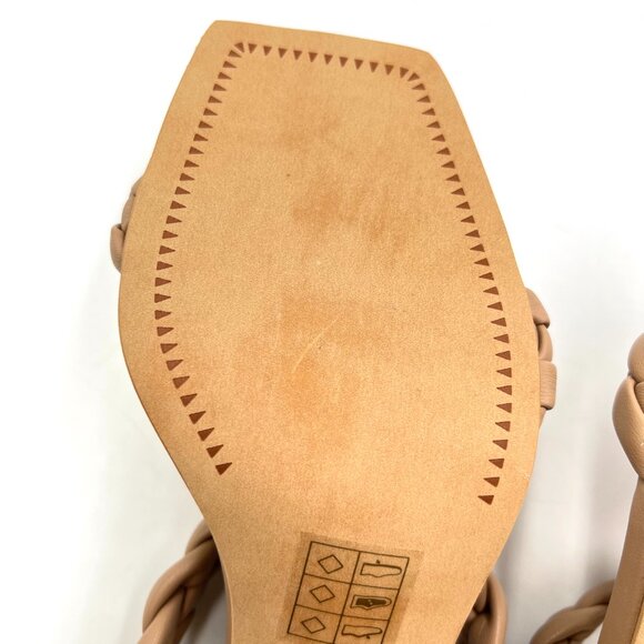Dolce Vita Womens Size 9.5 Beige Tan Nude Braided Heels Sandals Shoes - Picture 9 of 14